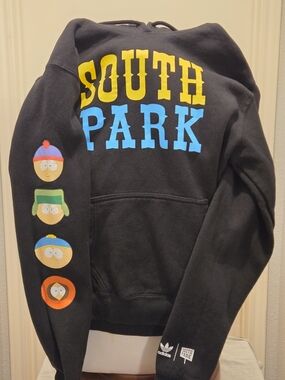 adidas,Black South Park Graphic Hoodie Jacket,XS